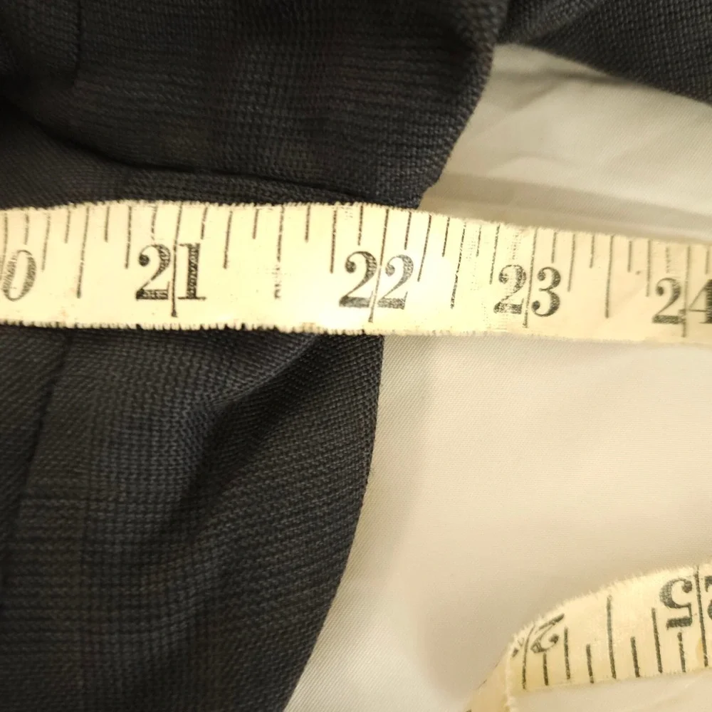 Hart‎ Schaffner Marx Men's Navy Plaid Wool Sport Coat Blazer 40R